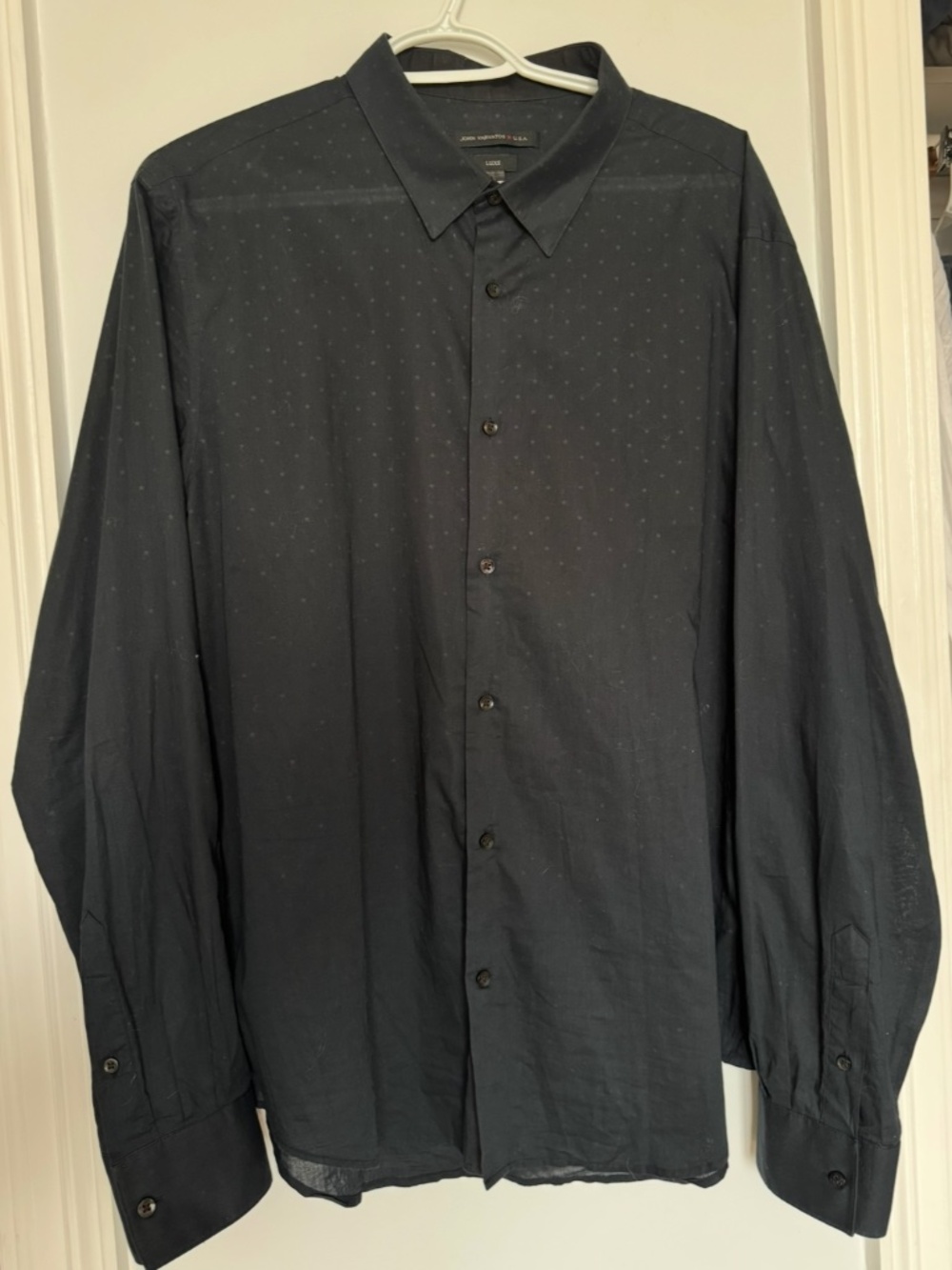 John Varvatos Black Button Up Long Sleeve Shirt in Large